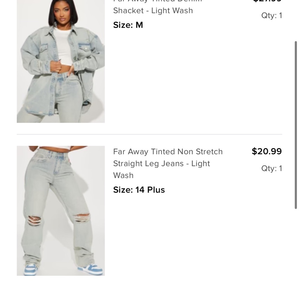 Light Wash Denim Shacket and Jeans Set